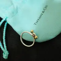 在飛比找PopChill優惠-[二手] Tiffany 925純銀 雙色設計戒指
