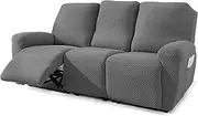 NORTHERN BROTHERS Stretchy Recliner Sofa Covers 3 Seater, Couch Cover Recliner Sofa 3 Cushions, Sofa Recliner Covers, Light Gray