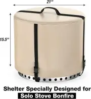 Stanbroil Fire Pit Cover for Solo Stove Bonfire – Heavy Duty 600D Round W/P