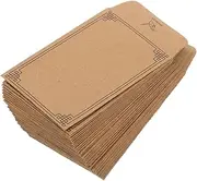 GETAJGHSD 50pcs Envelope Medication Envelopes Pill Envelopes Receipt Envelope Library Card Pockets Kraft Paper Khaki