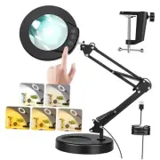 Magnifying Glass with Light and Stand, Lights Magnifier With Clamp and Stand