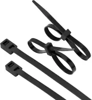 XINGO 100 PCS 12 Inch Double Lock Black Zip Ties Heavy Duty, Double Head Design,