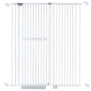riin Extra Tall 150cm Baby Pet Security Gate Metal Safety Guard Tension Pressure Mounted for Children Dog Kitten Adjustable Width Range 115-125cm Largest Gap Between Bars 42mm Model B4 White