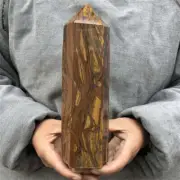1.31kg Natural Tiger’s Eye Obelisk Quartz Crystal Point wand Healing