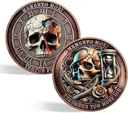 CHURYUML Memento Mori Coin - Remember You Must Die Death Challenge Coins, Inspirational Stoic Reminder Pocket Token for Daily Stoic Meditations Cool Stoicism Gifts Motivational Presents