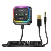 Bluetooth 5.4 Aux Car Adapter [Large Mic&Noise Cancellation] Bluetooth 3.5mm