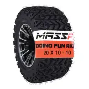 MASSFX SL 20x10-10 Front/Rear Golf Cart Tire, QUAKE Black Wheel 10x7 4/101.6