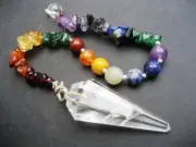 Clear Quartz Super Chakra Faceted Healing Crystal Gemstone Precision Pendulum