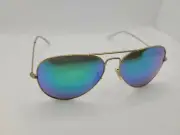 Ray-Ban RB 3025 112/19 New Matte Gold/Green Aviator Sunglasses 58mm with defect