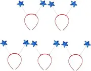 [Minkissy] 5pcs Funny Hair Hoop Star Headband Costume Star Hair Hoop Headbands Costumes Star Head Hoop Star Hairband Star Headwear Glitter Star Headband Hairband Star Headdress Blue