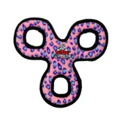 Tuffy Jr 3-Way Tug Interactive Play Dog Squeaker Toy Pink Leopard