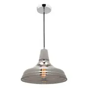 Mercator Kristov Large Electroplated Chrome Smoke Glass Pendant