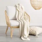 Renee Taylor Lenni Cotton Knitted Vapour Throw