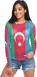 [RPLIFE] American Samoa Flag Net Blouse for Women, Party Tops for Women Long Sleeve