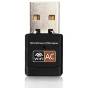 Wifi Adapter 600Mbps Dual Band Wireless Lan Usb Pc Black Usb Wi Fi Adapters/Dongles