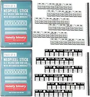 Lonely Binary 12-Pack WS2812B RGB LED Bars – Glow LED Strips, Individually Addressable 8-LED Strips (6 White PCB + 6 Black PCB) for Arduino, Raspberry Pi, ESP32, DIY Projects & Smart Lighting