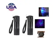 2PCS LED UV Flashlight Ultra Violet Blacklight Torch Light Inspection Lamp Torch