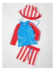[Sprout] Dino Colourblock 3 Piece Swim Set In Multi