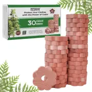 Cedar Rings for Clothes Storage – Stop Clothes Damage - 30 Fresh Cedar Rings ...