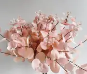 Dried Flower Stems Eucalyptus Gum Bush Soft Pink Artificial Flowers Greenery x1