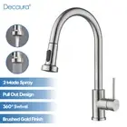 Decaura Kitchen Mixer Tap pull out Brushed Nickel 360° Swivel 2-Mode Spray