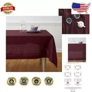 Elegant Red Garnet 100% Pure Linen Tablecloth 60x120 - Perfect for Celebrations