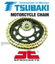 Tsubaki MXC Gold Non O-Ring Chain & JT Sprockets for Yamaha TT350 S-B 86-92