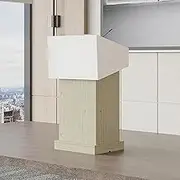 Lectern Podium Stand Portable Floor Lectern, Standing Desk with Swivel Movable Wheels & Storage,Steady Standing Design for Classroom, Concert, Church, Speech, Easy Assembly