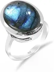 [HIMALYA QUARTZ] Men Gemstone Ring Sterling Silver Ring Delicate Stunning Ring Handmade Bohemian Women Ring Jewelry With Natural Stone Promise Ring RH-08-P