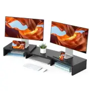Dual Monitor Stand Riser, Adjustable Monitor Stand for Desk with 2 Slot,