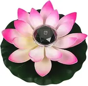 Floating Flowers,Pond Lotus Light Artificial Lotus LED Solar Lamp Pool Landscape Decoration Waterproof Flower Light 28cm Gradient Light Pink