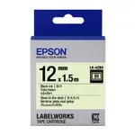 EPSON LK-4ZBU C53S654428標籤帶(夜光12MM)白黑 白底黑字