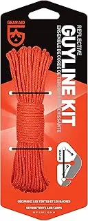 GEAR AID Reflective Guyline Kit with Line Tensioners for Tents and Tarps, 50 ft, Orange