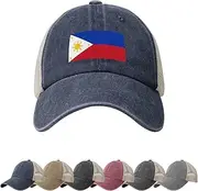 Philippines Flag Sun Hats for Men Women Flag of Philippines Cowboy Mesh Baseball Cap Filipino Trucker Hat