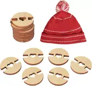 60Pcs Pom Poms Buttons for Hats, Wooden Handmade Buttons Removable Love Button C