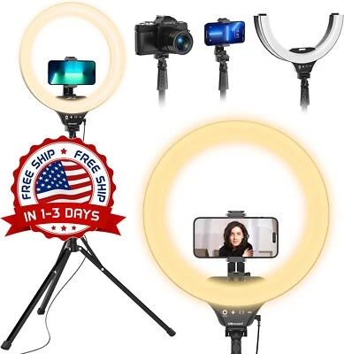 Anillo De Luz LED Con Diseño De Panda Con Soporte Para Teléfono Selfie Blogger..