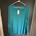 Karen Scott Women’s “Jazzy Teal” Long Sleeve Shirt - XL - NWT