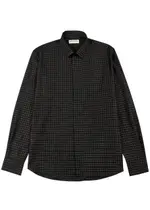 Saint Mxxxxxx Checked Metallic-weave Shirt - Black - 15.5 15.5