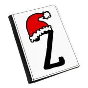 Letter Z Christmas Hat Passport Holder Cover Case Red Santa Father Kids Alphabet