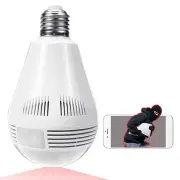 360�� Panorama Fisheye IP Bulb Camera Lamp CCTV Monitor Light Bulb WIFI Night Vision