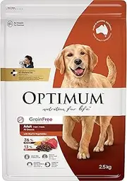 OPTIMUM Adult All Breed Dry Dog Food with Beef & Vegetables 2.7kg Bag, 4 Pack