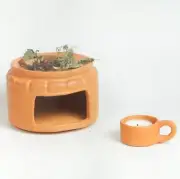 Terra Cotta Herb Burner – Tealight Candle & Incense Cone Holder Home Fragrance
