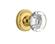 Warehouse Classic Rosette Round Clear Crystal Door Knob