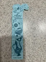 Alice In Wonderland Turquoise Leatherette Bookmark