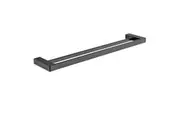 Quaz 600mm square double towel rail matt black