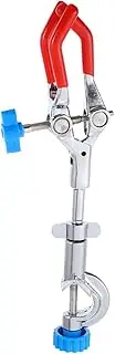 iplusmile 3 Lab Clip Chuck Key Beaker Holder Flask Pipe Clasp Super Clamp Woodworking Clamps Ratchet Clamps for Woodworking Toggle Ear Snap Round Lab Bar Clamp Lab Equipment Nose Iron Silver