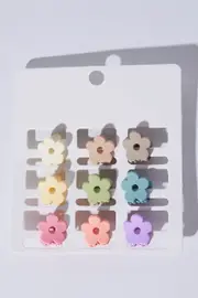 Multi 9 Pack Multi Flower Claw Clips