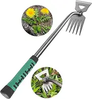 Cenhadam Weed Puller Tool-Garden-Weed Pulling Tool, New Garden Weeding Tools Manganese Steel Hand Weeder Tool with Handle,Dandelion Weed Puller Tool,5 Tines Weed Removal Tool