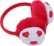 [FOYTOKI] Earmuffs Ear Muffs Plush Soccer Ball Boys Football Earmuffs Football Soccer Ear Muffs Boys Girls Ear Warmers Outdoor Ski Cycling Ear Cover Winter Warm Ear Covers Winter