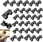 UtySty 50 Pack Easel Hinge Replacement Picture Frame Back Stand Mounting Bracket Butterfly Hinges for Display Photo Frame Folding Feet Support Cardboard Connector Mount Screw-Free